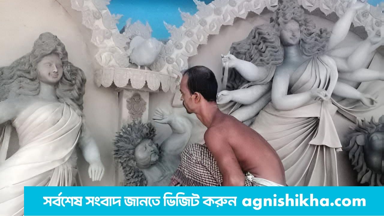 বরগুনায় দুর্গাপূজার শেষ মুহূর্তের প্রস্তুতি